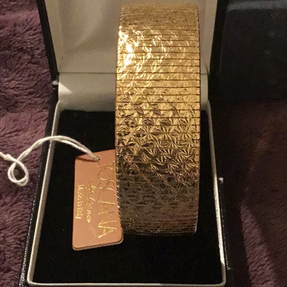 Toscana Italian Mirrigo Finish 18k Gold Plated Bracelet , NIB - Picture 14 of 14